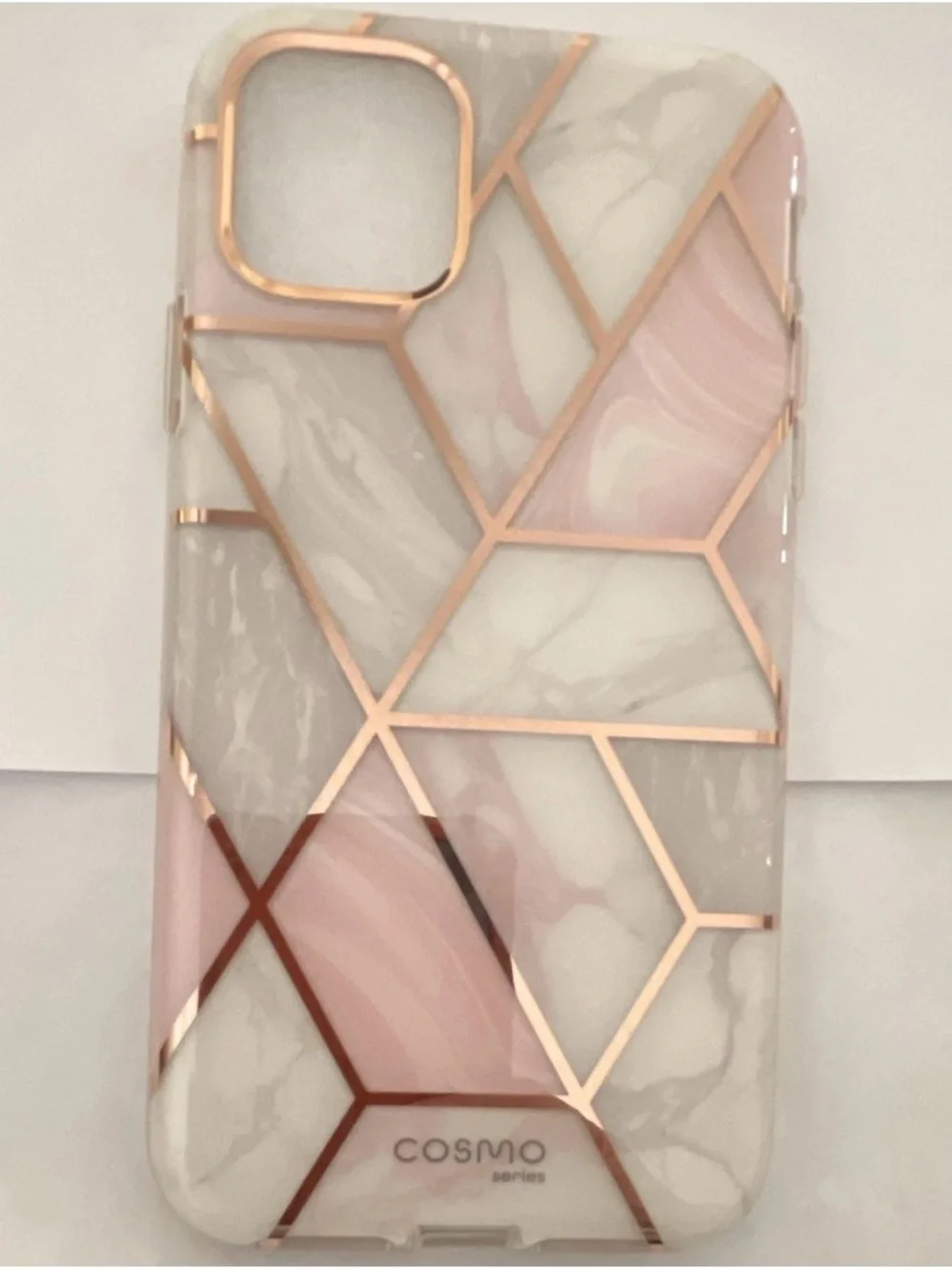 Cosmo Series Pink Marble Geometric iPhone 11Pro Max Case